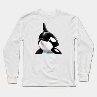 Cute Orca Drawing Long Sleeve T-Shirt